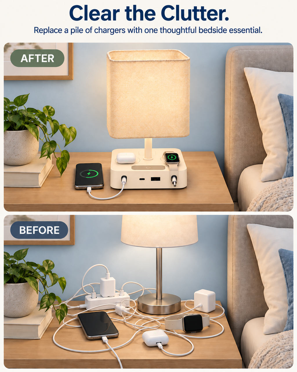 FlexTurtle Calm 7-in-1 Bedside Charging Station Lamp