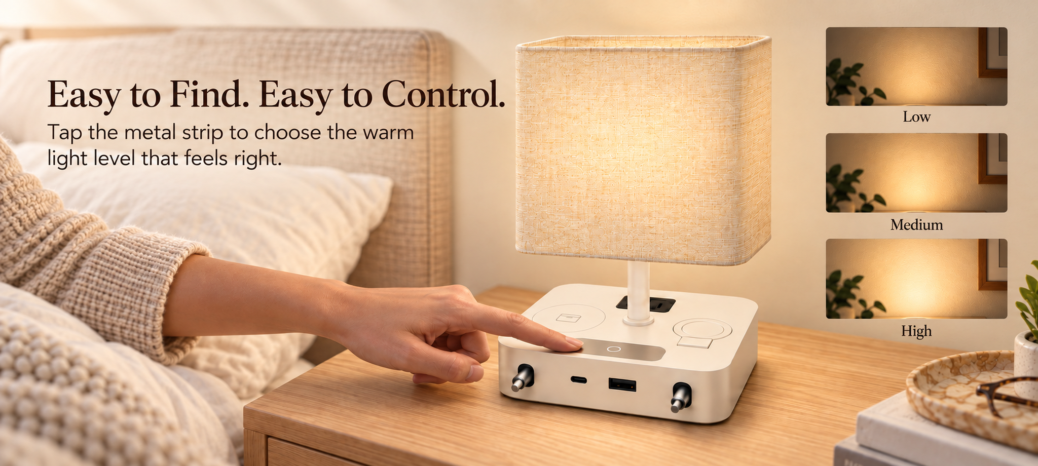 Three-level warm light touch control